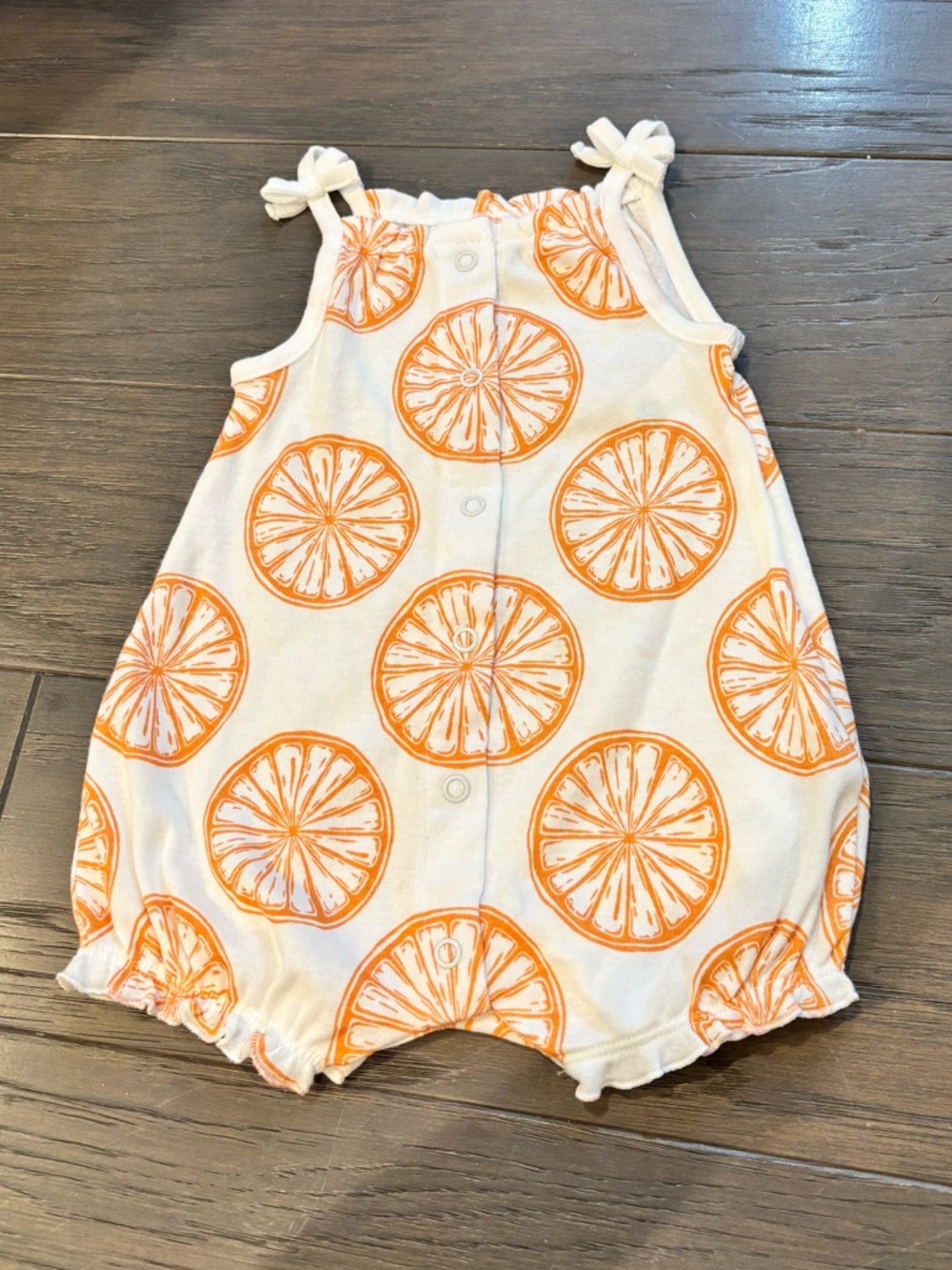 Carter's White Romper with Orange Slice Print onesie size 3 months
